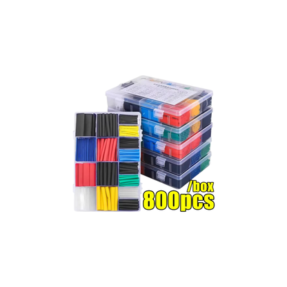 800Pcs Colored Heat Shrink Tubing Kit